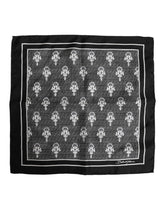 Dolce & Gabbana Black White Printed Square Foulard Scarf